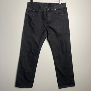 Calvin Klein Jeans Mens 34x34 Straight Cut Dark Wash Denim Pants Black Casual